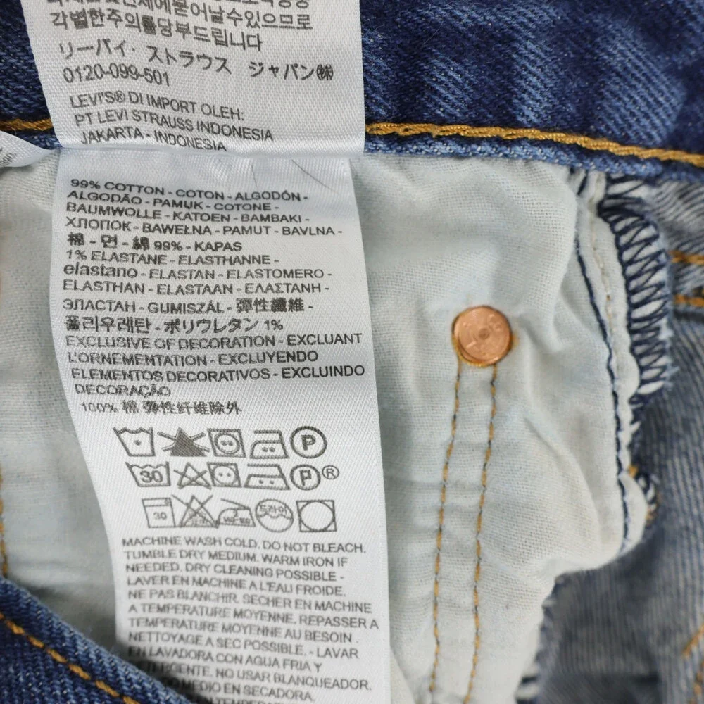 Levis 501 Jeans Mens 33x32 Blue Original Fit Straight Leg Button Fly Stretch